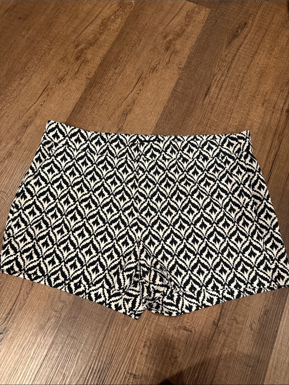 Banana Republic Black and White Geometric Bermuda Shorts
